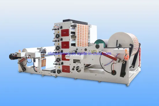 4 Color Separate Unwind Auto Loading Jumbol Paper Cup Flexographic Printing Machine with Slitting Die Cutting Function Rlb
