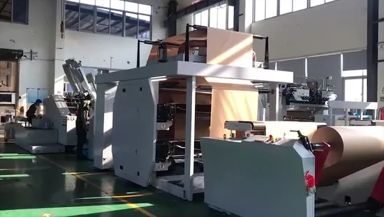 Fully Automatic High Speed Square Bottom Paper Bag Making Machine with Online Handle 