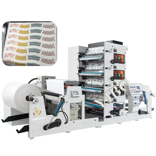 4 Color 850mm Separate Unwind Auto Loading Jumbol Paper Cup Flexo Printing Machine with Slitting Die Cutting Function 